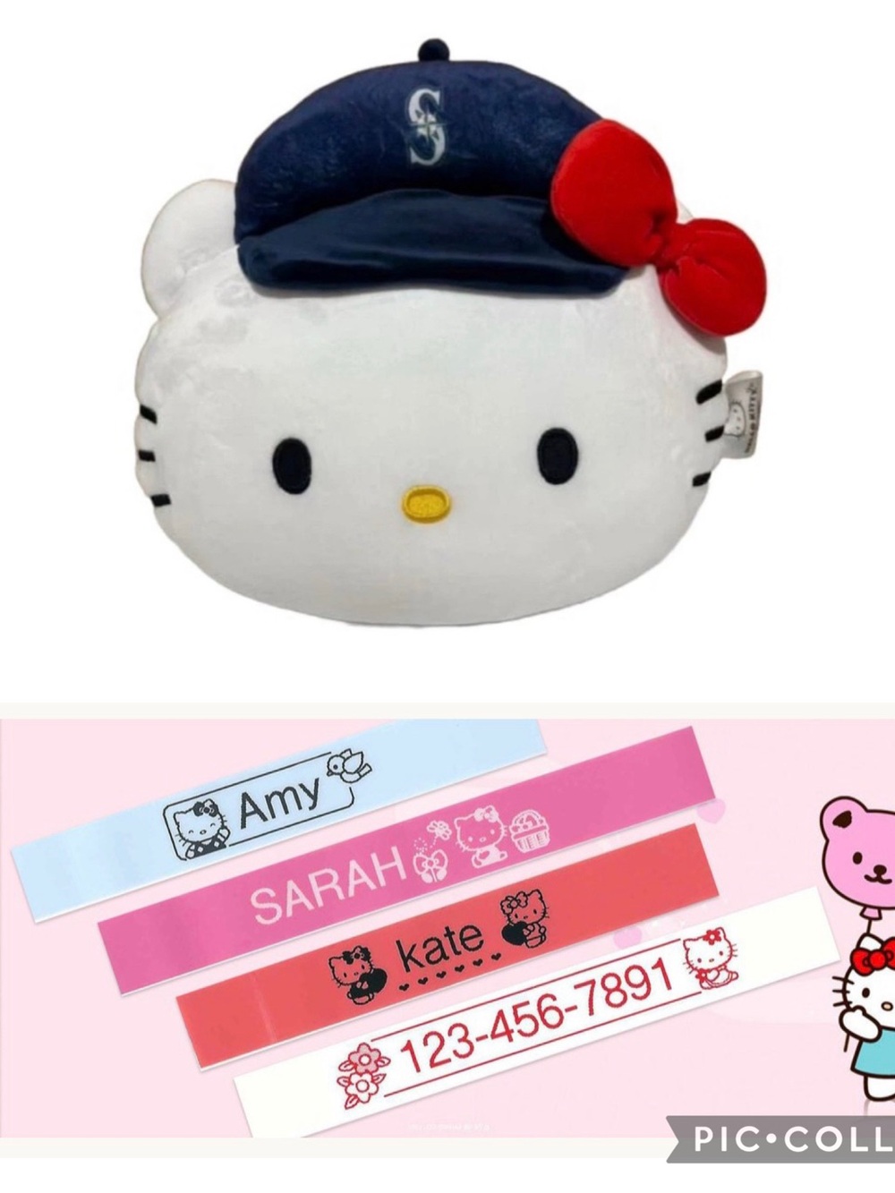 2026 Hello Kitty Squish Pillow Seattle Mariners + free Hello kitty label